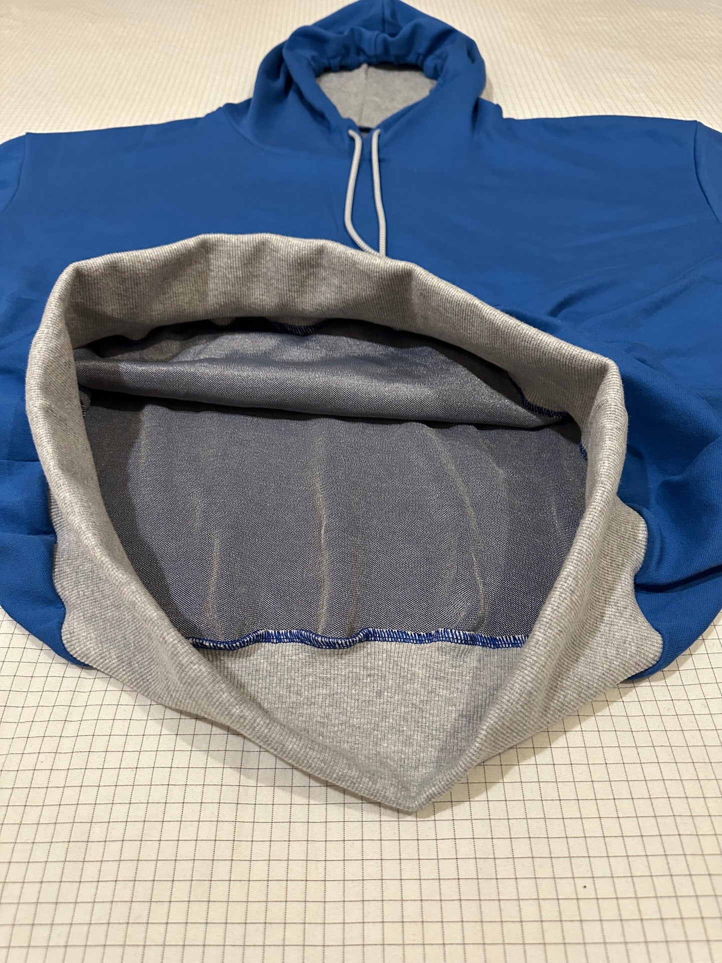 Blue Grey Hoodie EMF 5G Radiation Shielding, Unisex Man Woman