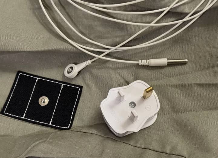 Green Earthing Sheet Double Bed Fitted UK Plug Cotton Silver Grounding Healing