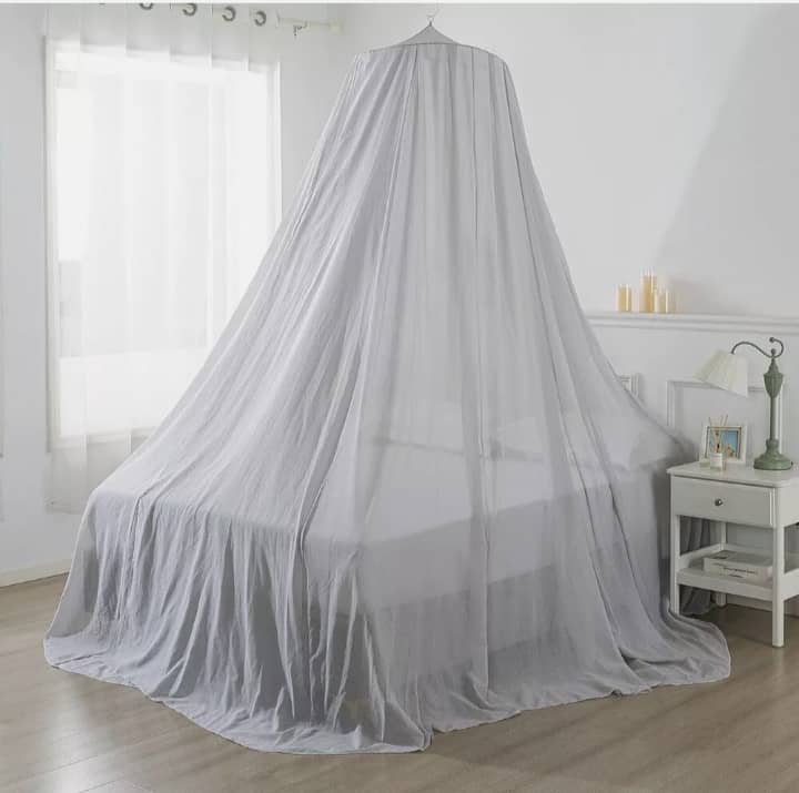 5G, Wi-Fi’s, EMF’s Anti Radiation Bed Canopy, Double Bed, White, Cotton & Silver