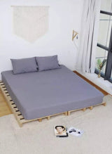 Earthing Fitted King Size Bed Sheet in Grey, Premium Cotton /Silver Grounding