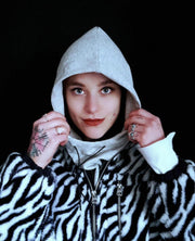 EMFs blocking Hoodie Hat Light Grey , RF, cotton and real silver, antibacterial, unisex