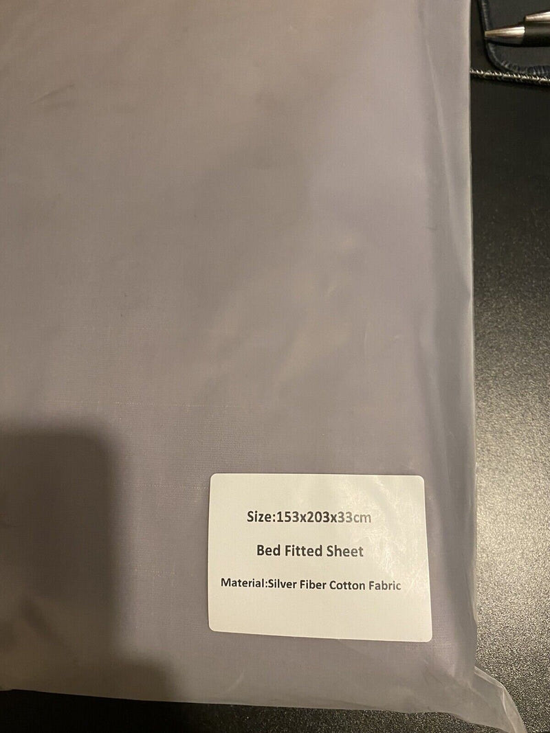 Earthing Fitted Sheet in Grey King Size Bed (UK), Healing Aid 153x203x33cm