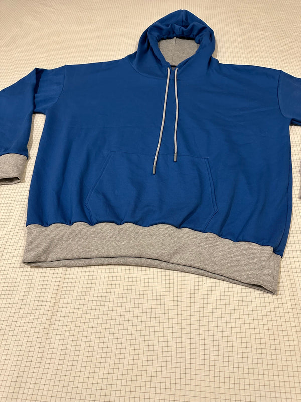 Blue Grey Hoodie EMF 5G Radiation Shielding, Unisex Man Woman
