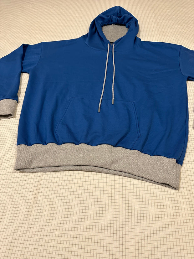 Blue Grey Hoodie EMF 5G Radiation Shielding, Unisex Man Woman