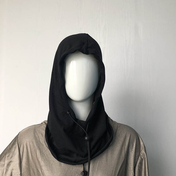 EMFs blocking Hoodie Hat in Black,cotton and real silver, antibacterial, unisex