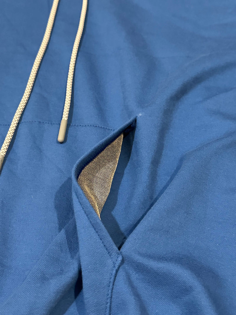 Blue Grey Hoodie EMF 5G Radiation Shielding, Unisex Man Woman