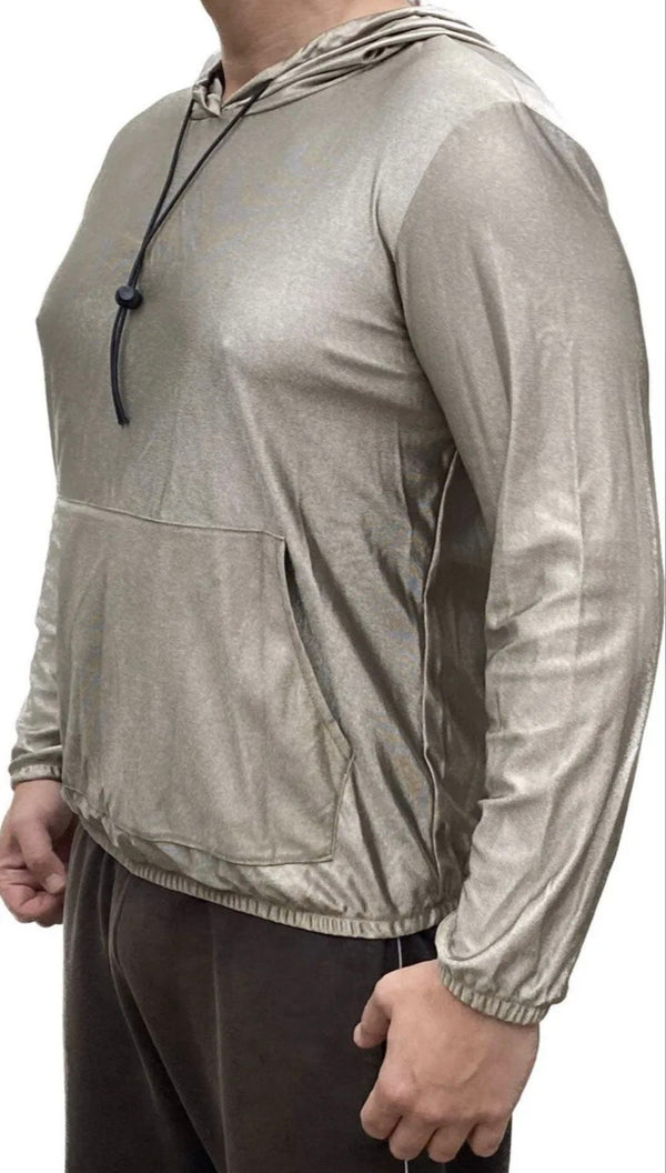 Silver Hoodie EMF 5G Radiation Shielding, Unisex Man Woman